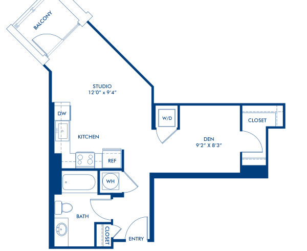 Blueprint of S07D Floor Plan, Studio with 1 Bathroom at Camden South Capitol Apartments in Washington, DC