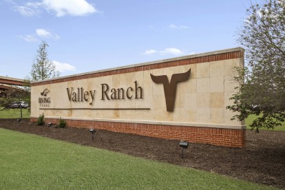 Valley Ranch sign near Camden Valley Park in Irving, Tx