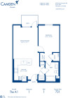 Blueprint of A1 Floor Plan, 1 Bedroom and 1 Bathroom at Camden Glendale Apartments in Glendale, CA