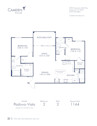 Blueprint of Padova Vista  - Garage Floor Plan, 2 Bedrooms and 2 Bathrooms at Camden Riverwalk Apartments in Grapevine, TX