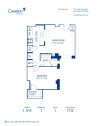 Blueprint of 1.1FA Floor Plan, 1 Bedroom and 1 Bathroom at Camden Roosevelt Apartments in Washington, DC