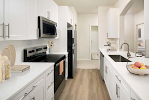 Kitchen with our contemporary finish at Camden Governors Village in Chapel Hill, NC.