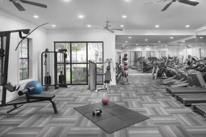 Fitness center cardio and free weights