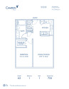 Blueprint of A2 Floor Plan, 1 Bedroom and 1 Bathroom at Camden Tuscany Apartments in San Diego, CA