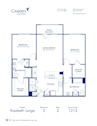 Blueprint of Kisabeth Large Floor Plan, 2 Bedrooms and 2 Bathrooms at Camden Design District Apartments in Dallas, TX