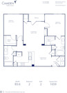 Blueprint of B3.6 Floor Plan, 2 Bedrooms and 2 Bathrooms at Camden Fairfax Corner Apartments in Fairfax, VA