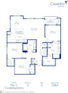 Blueprint of The C Floor Plan, Apartment Home with 3 Bedrooms and 2 Bathrooms at Camden North End in Phoenix, AZ