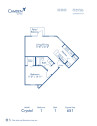 Blueprint of Crystal Floor Plan, 1 Bedroom and 1 Bathroom at Camden Lee Vista Apartments in Orlando, FL