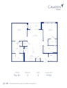 The B1 floor plan, 2 bed, 2 bath at Camden NoDa Apartments in Charlotte, NC