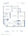 Blueprint of Woodbay Floor Plan, 2 Bedrooms and 2 Bathrooms at Camden Westchase Park Apartments in Tampa, FL