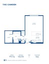 Blueprint of S3 Floor Plan, Studio with 1 Bathroom at The Camden Apartments in Hollywood, CA