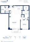 Blueprint of A10.1 Floor Plan, One Bedroom and One Bathroom Apartment Home at Camden McGowen Station Apartments in Midtown Houston, Texas