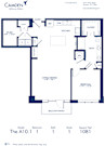 Blueprint of A10.1 Floor Plan, One Bedroom and One Bathroom Apartment Home at Camden McGowen Station Apartments in Midtown Houston, Texas