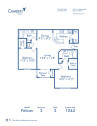Blueprint of Pelican Floor Plan, 2 Bedrooms and 2 Bathrooms at Camden Preserve Apartments in Tampa, FL