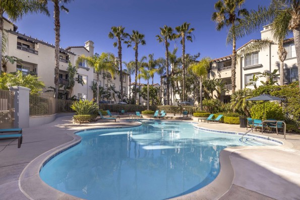 Camden Crown Valley Apartments Mission Viejo CA Pool with loungers