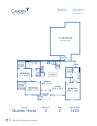 Blueprint of Quarterhorse G Floor Plan, 3 Bedrooms and 2 Bathrooms at Camden Downs at Cinco Ranch Apartments in Katy, TX