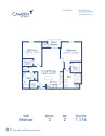 Blueprint of Matisse floor plan, 2 bedroom and 2 bathroom apartment home at Camden Pier District in St. Petersburg, FL