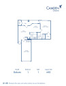 Blueprint of Dakota Floor Plan, 1 Bedroom and 1 Bathroom at Camden Cimarron Apartments in Irving, TX