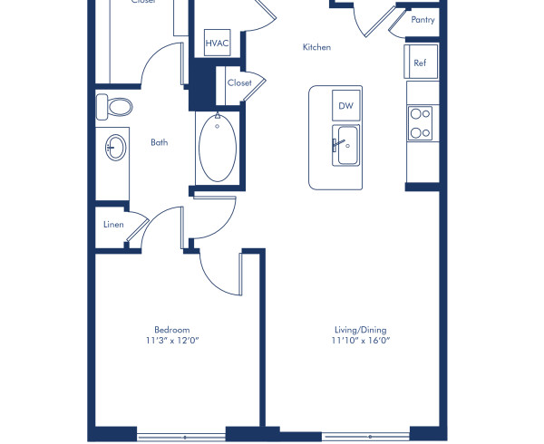 Blueprint of the A4 at Camden RiNo apartments in Denver, Colorado