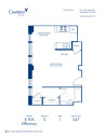 Blueprint of E.1EA Floor Plan, Studio with 1 Bathroom at Camden Roosevelt Apartments in Washington, DC