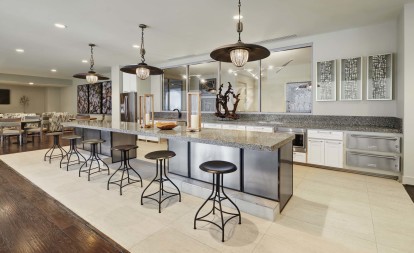 Resident lounge with kitchen and seating