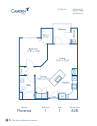 Blueprint of Florence Floor Plan, 1 Bedroom and 1 Bathroom at Camden LaVina Apartments in Orlando, FL