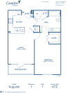Blueprint of Augusta II Floor Plan, 1 Bedroom and 1 Bathroom at Camden City Centre II Apartments in Houston, TX
