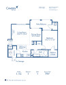 Blueprint of 1.1C Floor Plan, 1 Bedroom and 1 Bathroom at Camden Silo Creek Apartments in Ashburn, VA
