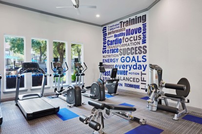 Fitness center with cardio and strength machines
