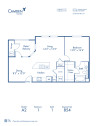 Blueprint of A2 Floor Plan, 1 Bedroom and 1 Bathroom at Camden Chandler Apartments in Chandler, AZ