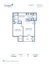 Blueprint of Amber Floor Plan, 1 Bedroom and 1 Bathroom at Camden Lago Vista Apartments in Orlando, FL