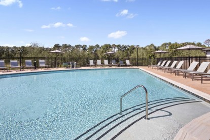 Community pool at Camden Woodmill Creek in Spring, TX