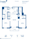 Blueprint of B01 Floor Plan, 2 Bedrooms and 2 Bathrooms at Camden South Capitol Apartments in Washington, DC