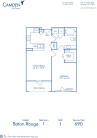 Blueprint of Baton Rouge Floor Plan, 1 Bedroom and 1 Bathroom at Camden City Centre Apartments in Houston, TX