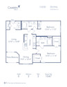 Blueprint of E Floor Plan, 2 Bedrooms and 2 Bathrooms at Camden Midtown Houston Apartments in Houston, TX