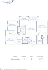 Blueprint of Manambe Floor Plan, 3 Bedrooms and 2 Bathrooms at Camden Royal Palms Apartments in Brandon, FL