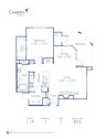 Blueprint of 1.1P Floor Plan, 1 Bedroom and 1 Bathroom at Camden Lansdowne Apartments in Lansdowne, VA