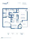 Blueprint of B Floor Plan, 1 Bedroom and 1 Bathroom at Camden Stonebridge Apartments in Houston, TX