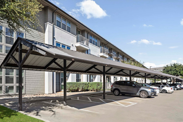 Rentable covered carport parking spaces at Camden Greenville