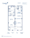 Blueprint of 1.1C Floor Plan, 1 Bedroom and 1 Bathroom at Camden Overlook Apartments in Raleigh, NC