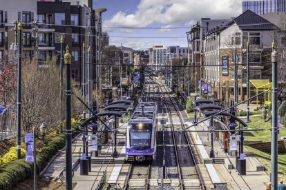 Light rail located behind community