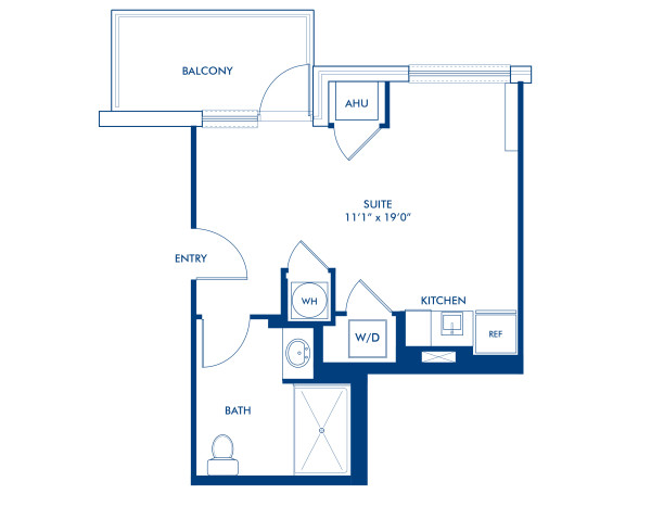 Blueprint of GS1 Floor Plan, Studio with 1 Bathroom at Camden NoMa Apartments in Washington, DC