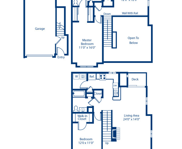 2.2TB floor plan at Camden Fair Lakes Apartments, 2 bed, 2 bath, plus den