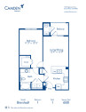 Blueprint of Bierstadt Floor Plan, 1 Bedroom and 1 Bathroom at Camden Flatirons Apartments in Broomfield, CO