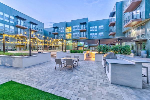 Courtyard at twilight
