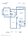 Blueprint of Fairway Floor Plan, 1 Bedroom and 1 Bathroom at Camden Doral Apartments in Doral, FL