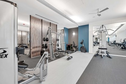 24-hour fitness studio with strength training and cardio equipment