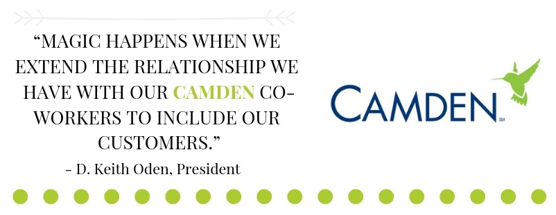 Quote by Camden President D. Keith Oden