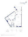The A5 floor plan, 1 bed, 1 bath at Camden NoDa Apartments in Charlotte, NC