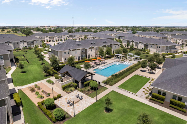 Aerial view of Camden Leander apartments in Leander, TX